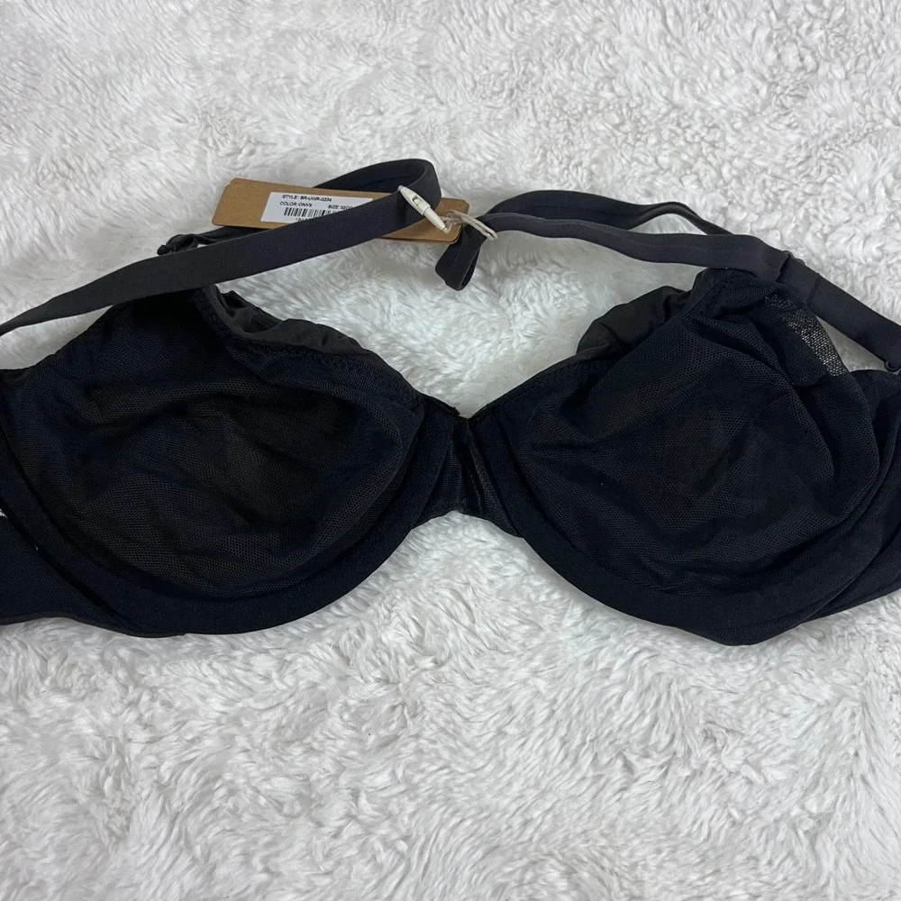 SKIMS Women's Unlined Underwire Bra Onyx Black BR-UWR-0234 Size 32DD‎ NEW - Picture 10 of 11